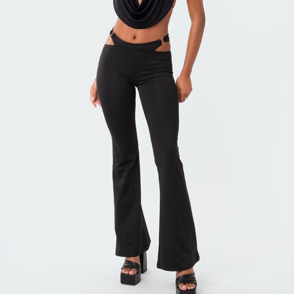 Ashanti Low-Rise Cut-Out Flared Pants